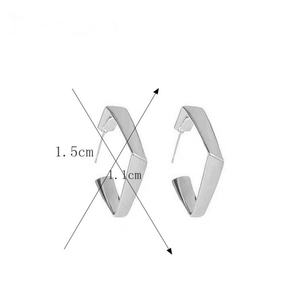 SOMEDAYZL Khuyên Tai Dạng Vòng Màu Bạc Đơn Giản Thời Trang Cá Tính Cho Nữ