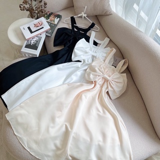 ĐẦM MIDI CHOKER NƠ LƯNG