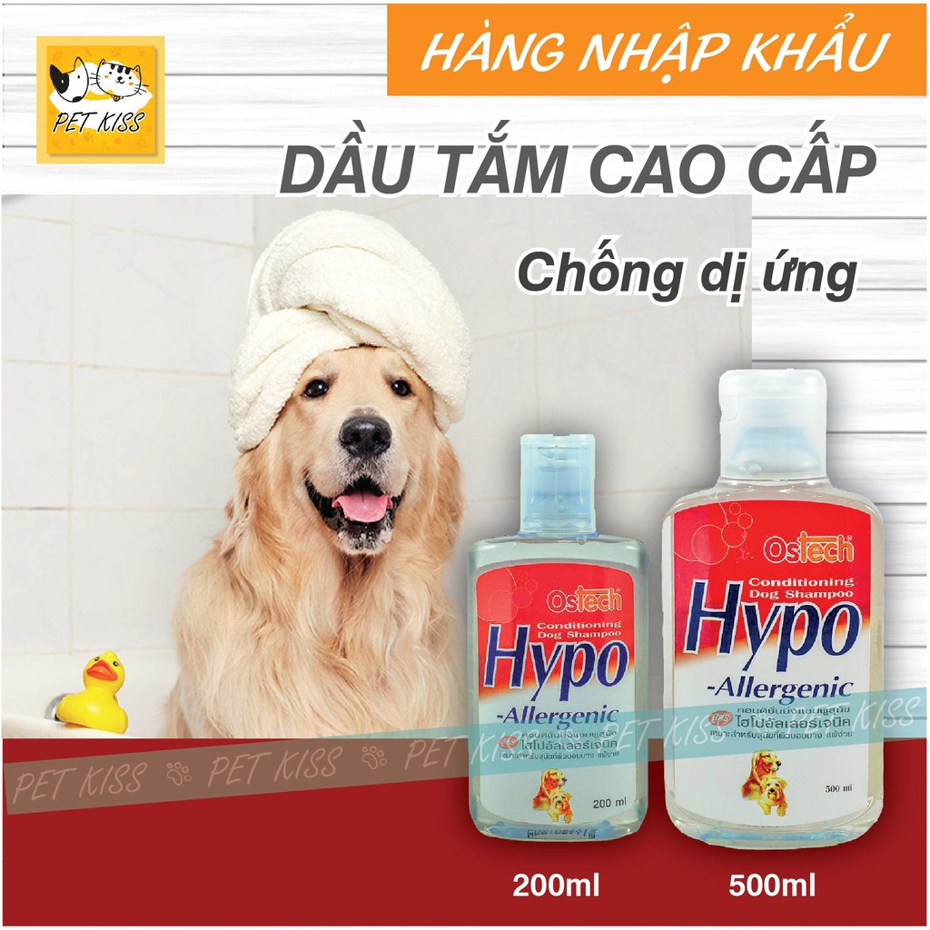 Dầu tắm cao cấp chống dị ứng cho chó Ostech HYPO-ALLERGENIC 200ml và 500ml