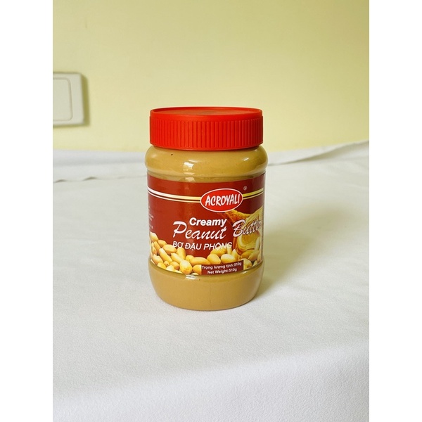 Lọ 510g  - bơ phết bánh mỳ - bơ đậu phộng mịn Acroyali 510g