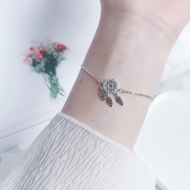 Lắc tay bạc 925 thiết kế Dream catcher độc đáo thu hút mới lạ bắt mắt lung linh lấp lánh Dế Bạc - LT4385