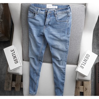 Quần Jean Nam Jean cao cấp co giãn 4 chiều rách gối VNXK