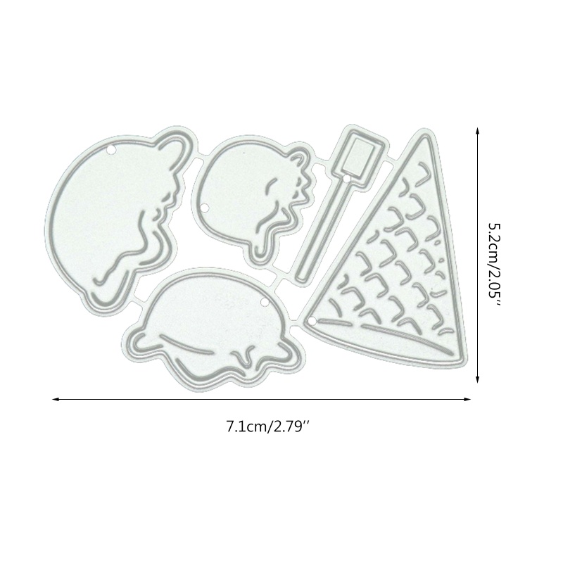 Khuôn Cắt Hình Kim Loại Hình Cây Kem Dùng Làm Thẻ Trang Trí Sổ Tay DIY