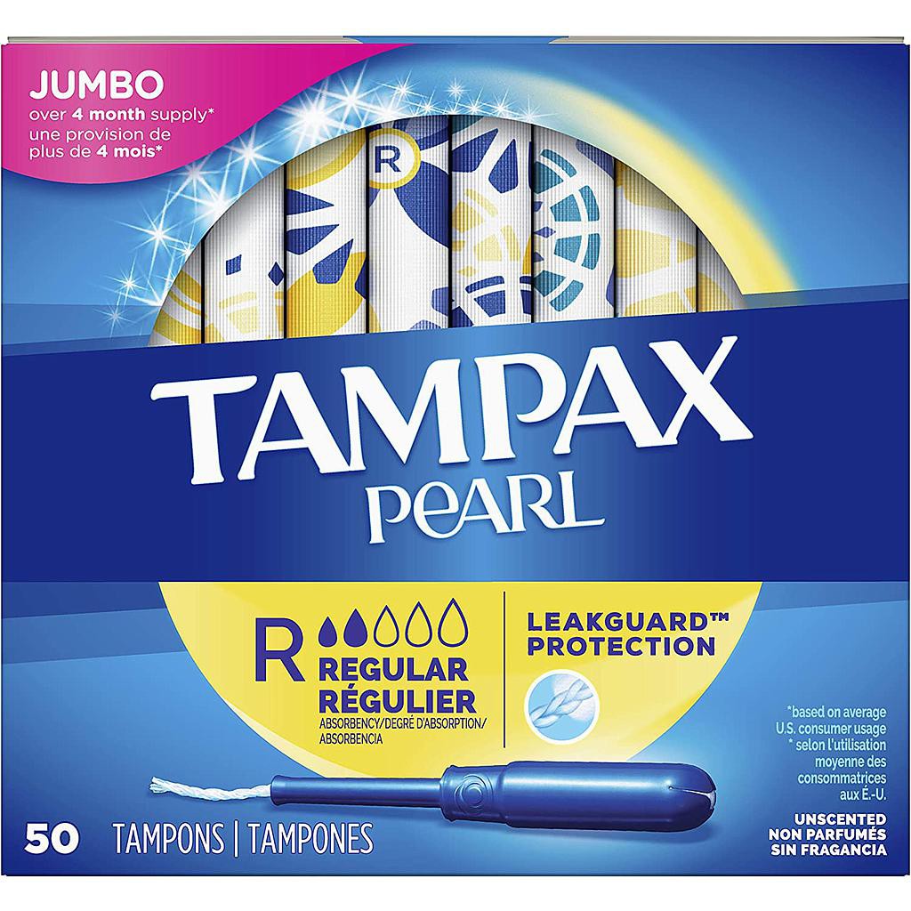 Băng vệ sinh dạng ống Tampon siêu thấm Tampax Pearl Regular hộp 50 miếng