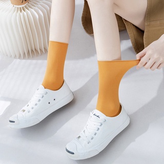 1 Đôi Vớ Mỏng Màu Trơn Phong Cách Nhật Bản