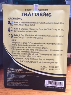 Nhuộm tóc dược liệu Thái Dương