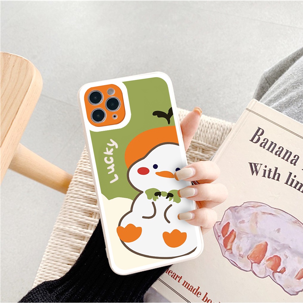 Ốp iphone cạnh vuông bo viền Vịt béo lucky ip 11/11pro/11promax/x/xs/xr/xsmax/6/7/8/plus/splus/12 pro max/13 pro max-g11