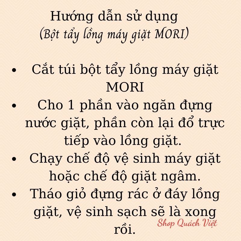 Bột tẩy lồng máy giặt MORI hộp 250g - đánh bay các cặn bẩn, mảng bám trong lồng máy giặt