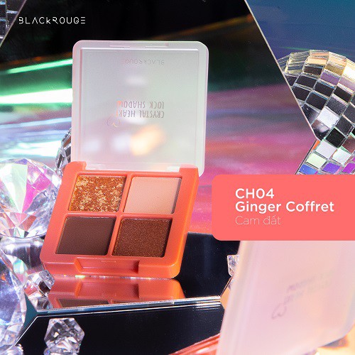 Phấn Mắt 4 Ô Black Rouge Crystal Heart Lock Shadow 2 37,5g