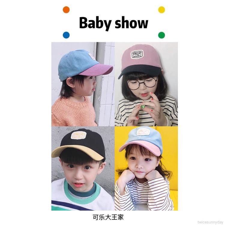 Mũ Lưỡi Trai Che Nắng In Chữ Hoạt Hình Dễ Thương Có Thể Điều Chỉnh Cho Bé