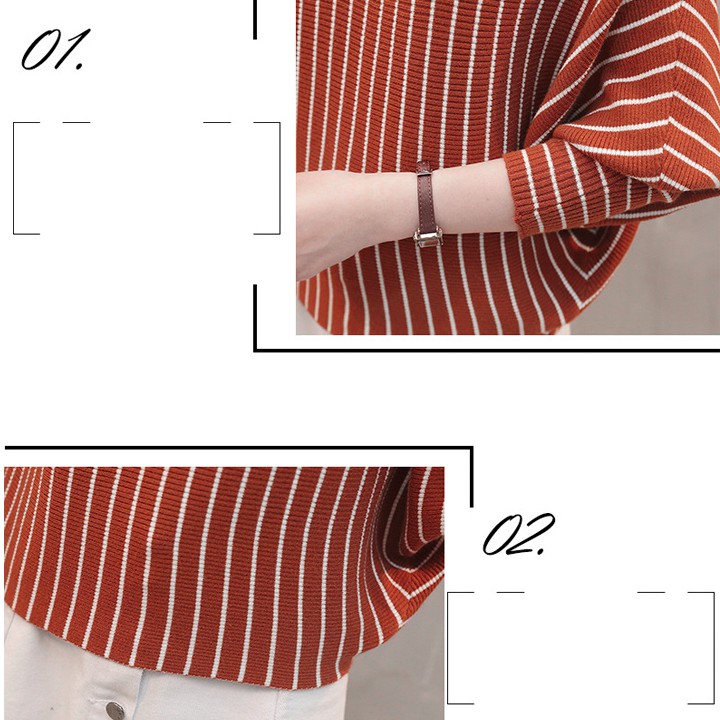 Áo len nữ đẹp dáng form rộng phối sọc big size | BigBuy360 - bigbuy360.vn