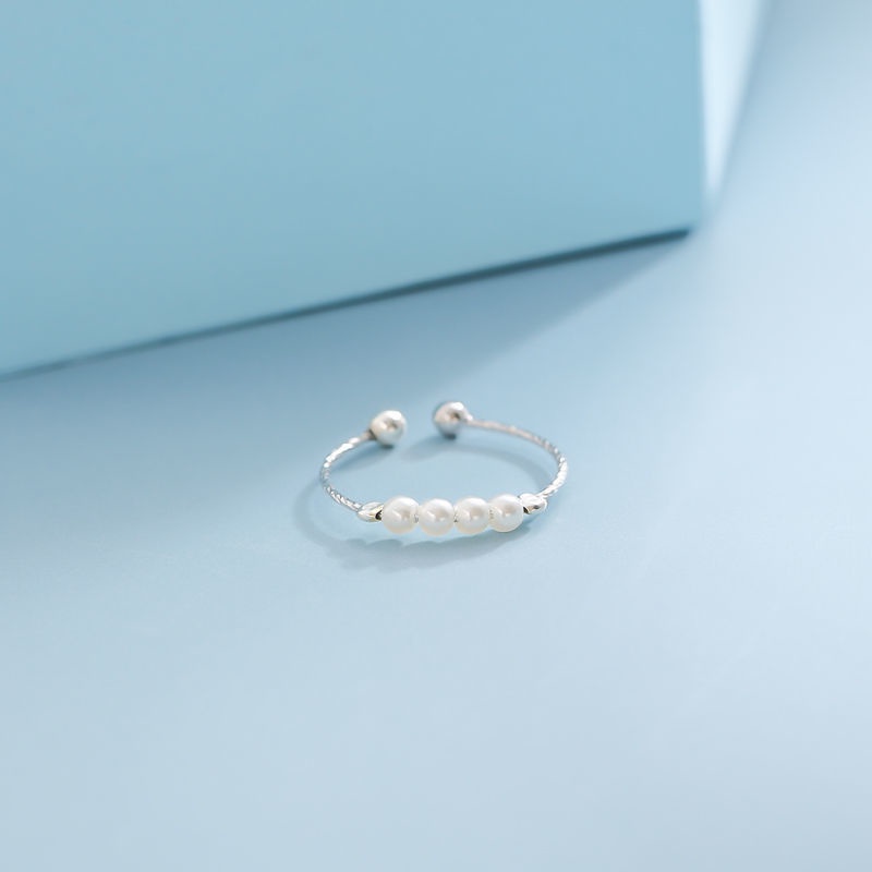 Nhẫn Hở Đính Ngọc Trai Đơn Giản Thời Trang