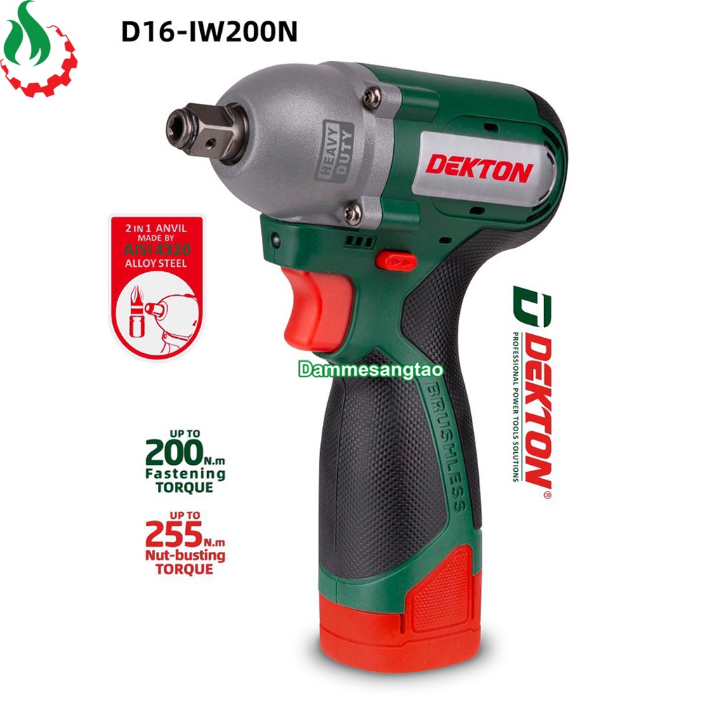 Máy siết bulong pin 14V Dekton D16-IW200N 200Nm