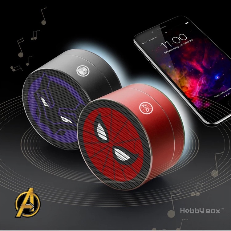 Loa Nghe Nhạc Bluetooth Không Dây Mini Loa Di động Dễ Thương Loa Bluetooth Có Mic Người Nhện Marvel Spiderman Captain America Iron Man