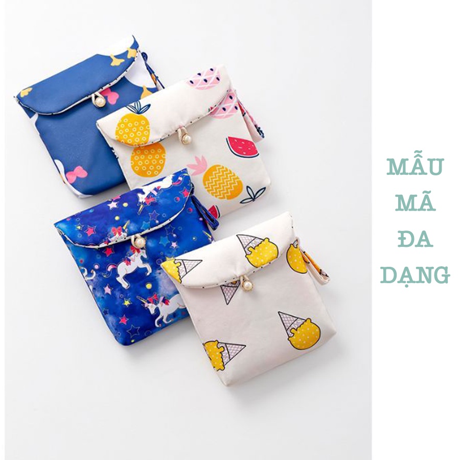 Túi Vải Đựng Băng Vệ Sinh Canvas Dễ Thương, Tiện Ích, Nhỏ Gọn M030