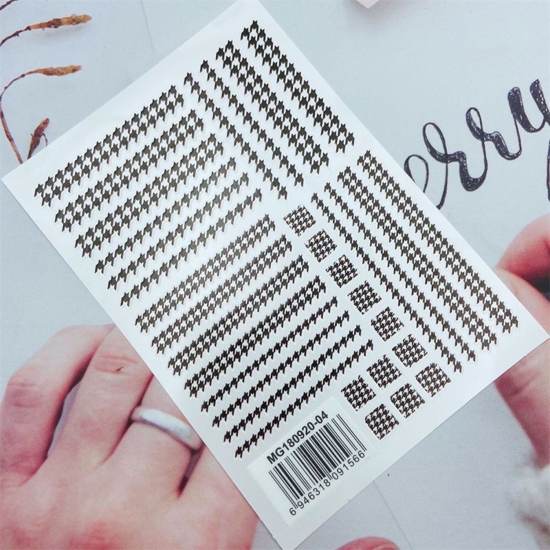 Sticker lụa cao cấp sọc kẻ caro dán móng nail
