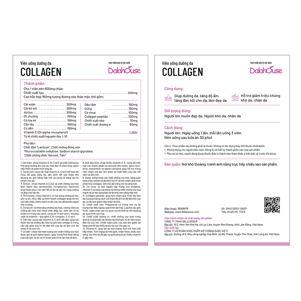 Viên uống Collagen rau thảo mộc Dalahouse