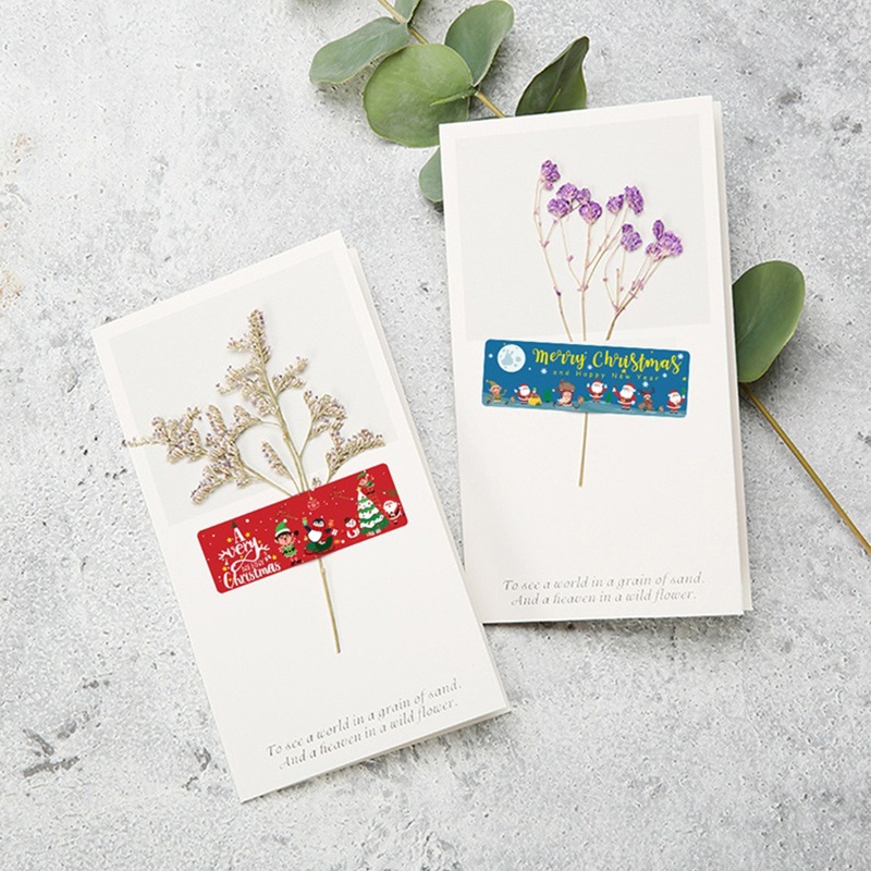 Sa Set 120 Miếng Dán Trang Trí Hộp Quà Hình Chữ Nhật Phong Cách Giáng Sinh
