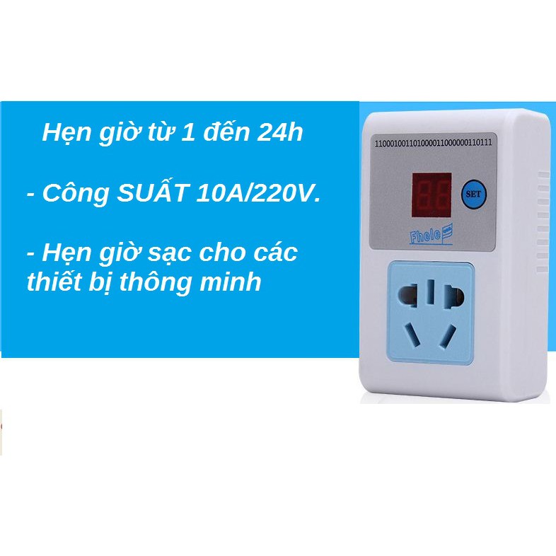 Ổ cắm hẹn giờ 1-24h FH-902 (Trắng)