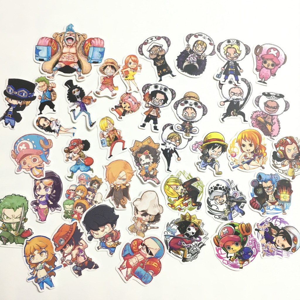 Sticker full Onepiece set hơn 200 hình dán trang trí planer, scrapbook,.. size nhỏ 3-5cm