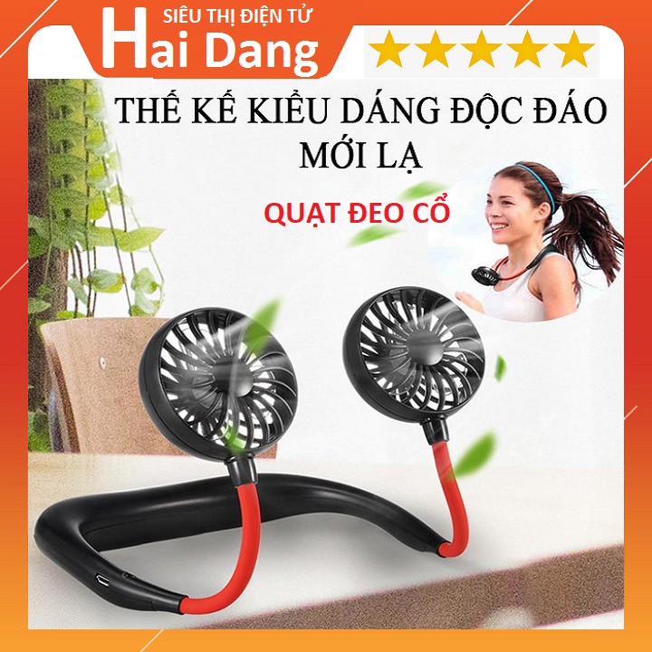 Quạt Thể Thao Đa Năng Xoay 360 Độ - Thiết Kế Đeo Cổ Tiện Dụng - Chống Nước - Bảo Hành Đổi Mới