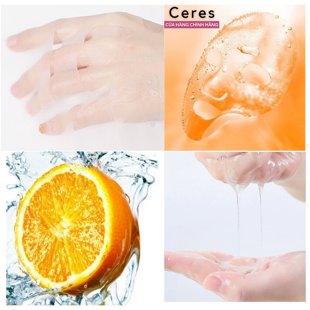 Mặt nạ giấy vitamin C mask dưỡng trắng da cấp ẩm chiết xuất cam bioaqua 25g | BigBuy360 - bigbuy360.vn