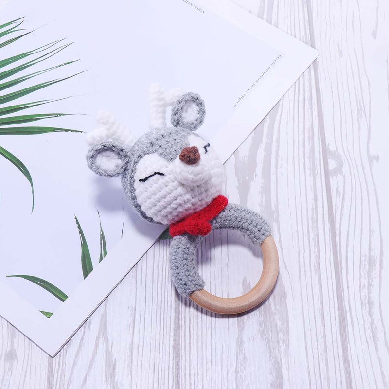 Bộ 3 Món Đồ Chơi Vòng Tay Núm Vú Giả Hình Hươu Đan Móc Kẹp Núm Vú Giả Cho