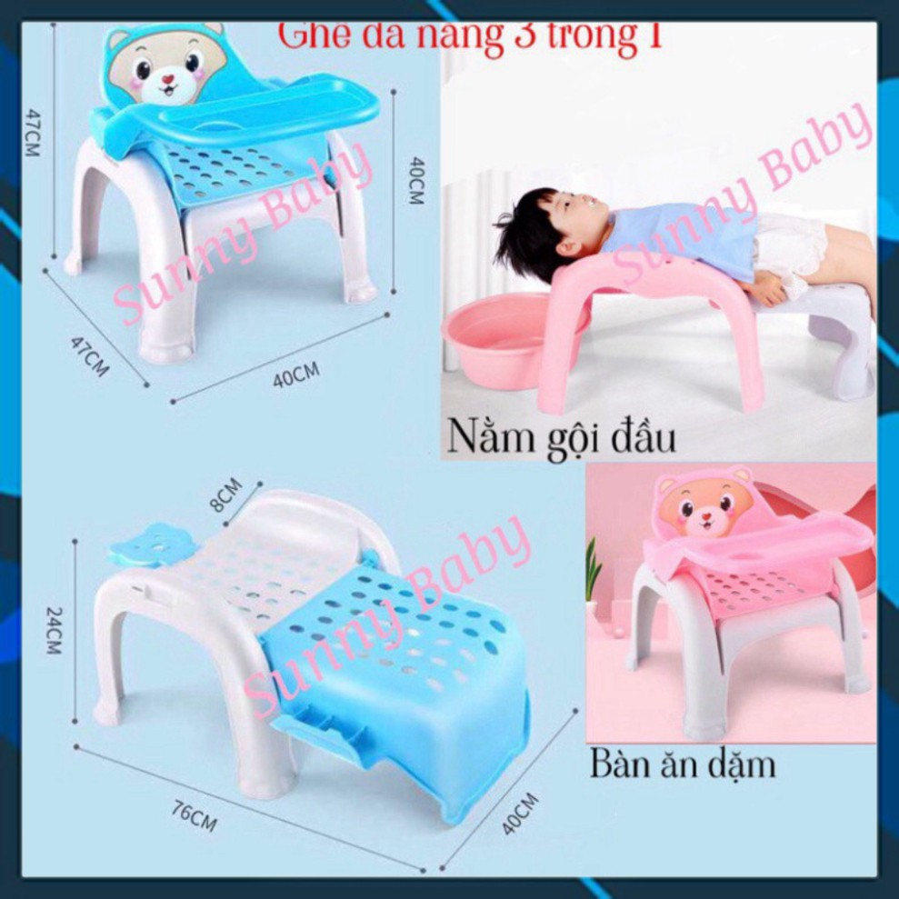 Giảm Giá Ghế Đa Năng "3 In 1" Cho Bé, Bàn Ăn Dặm, Ghế Gội Đầu, Bàn Tập Tô, Vẽ -Shop Uy tín