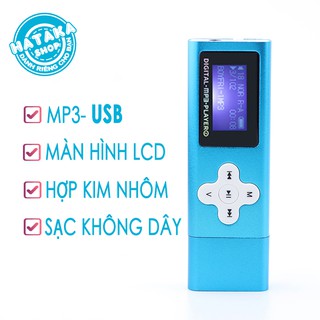 Máy nghe nhạc mp3 USB có màn hình khung kim loại tặng tai nghe