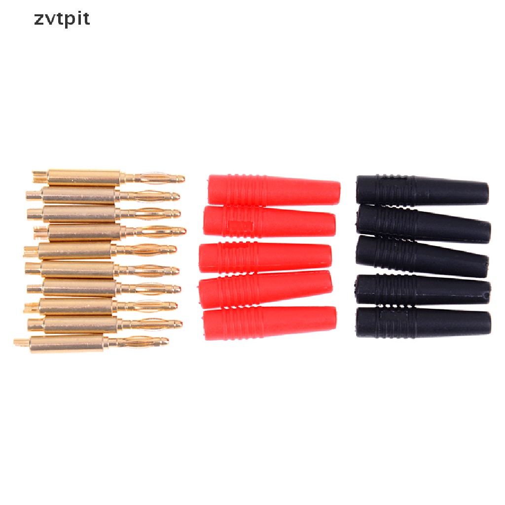 [ZVPT] Random10pcs 2mm wire cord solder type banana plug jack connector gold plated DSF