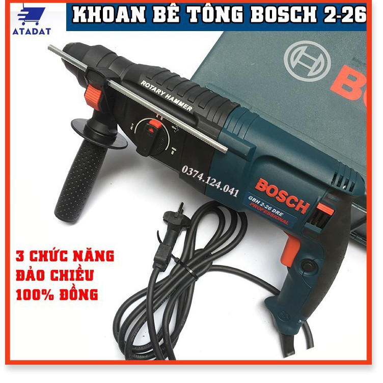 [Chính Hãng] Máy khoan bê tông 2-26 100% dây đồng 3 chức năng tem chữ nổi cao cấp