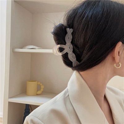 Kẹp tóc chất liệu nhựa acrylic cỡ lớn dễ thương kiểu Hàn Quốc