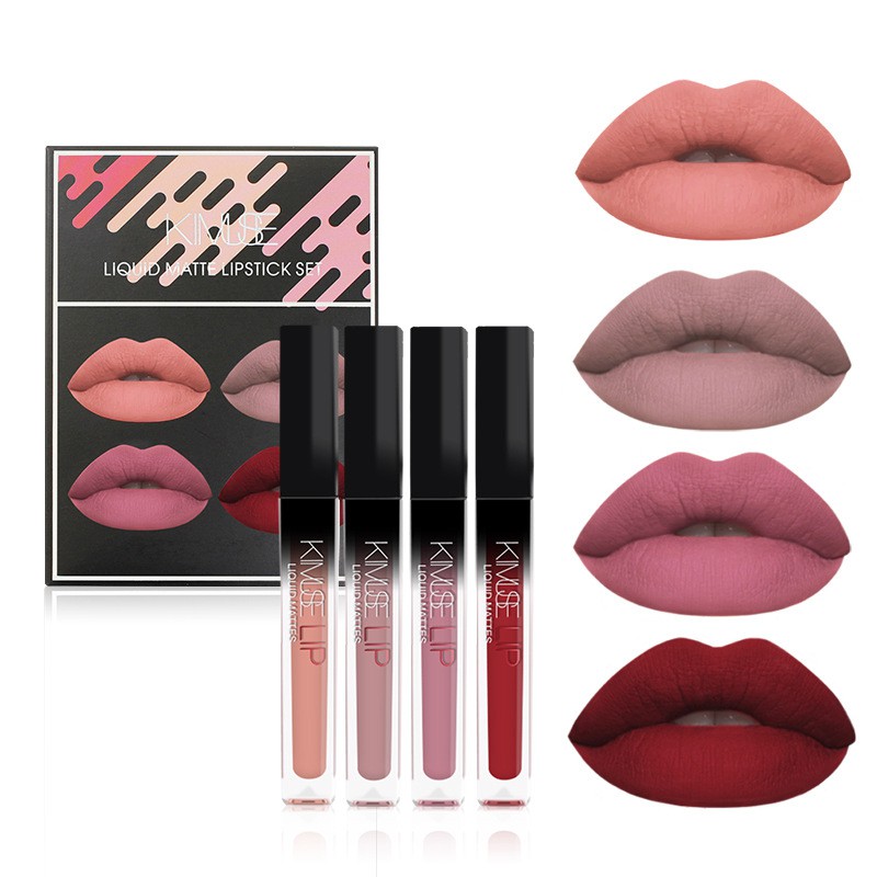 KIMUSE 4Pcs/Set LIQUID MATTE LIPSTICK y Lip Soft Veet Waterproof Lip Tint Long Lasting Lip Gloss Makeup Nude Cosmetic | BigBuy360 - bigbuy360.vn