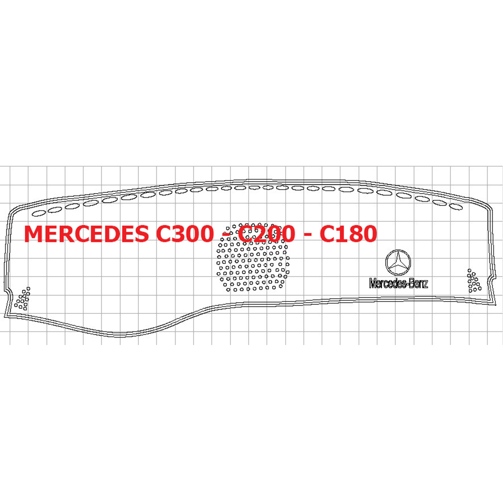 Thảm Taplo xe Mercedes C300 - C200 - C180 năm 2020 chất liệu Nhung lông cừu hoặc Da Carbon