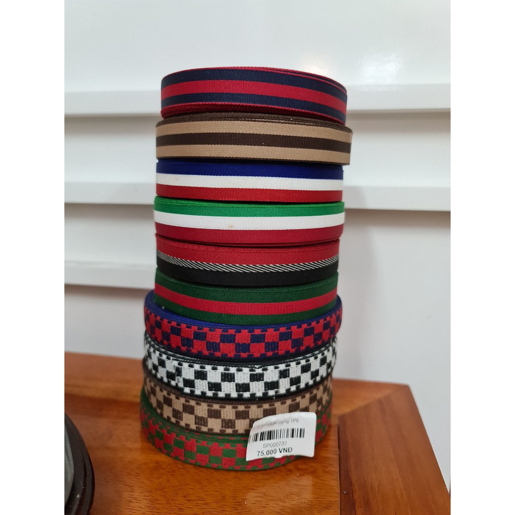 Dây ruy băng caro và sọc nhiều màu 1.5cm , 2cm và 3 cm