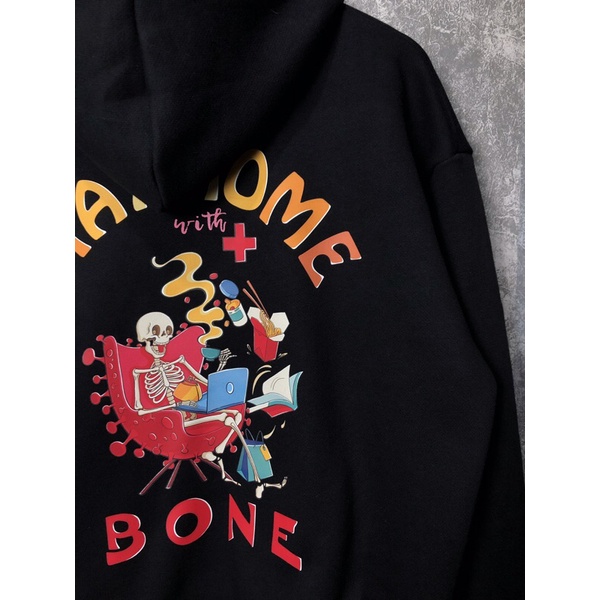 Áo hoodie local brand chính hãng unisex form rộng Bone stayhome