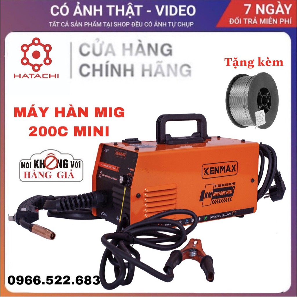 Máy hàn | Máy hàn Kenmax mig 200C mini (Tặng kèm 1 cuộn dây hàn mig 1kg) Bảo hành chính hãng 1 năm