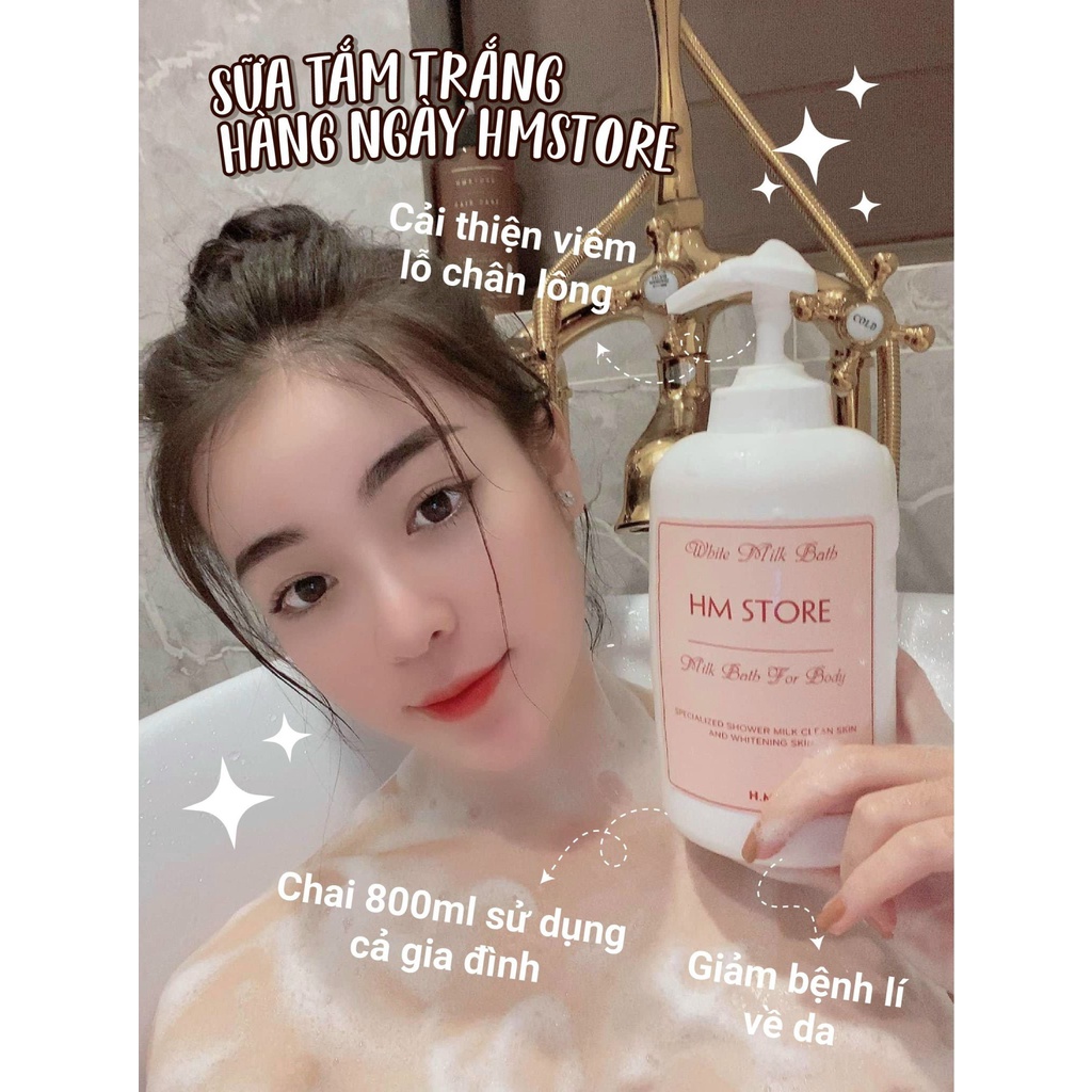 Sữa Tắm Trắng Hàng Ngày Mịn Màng [HM STORE - White Skin Bath] 800ML