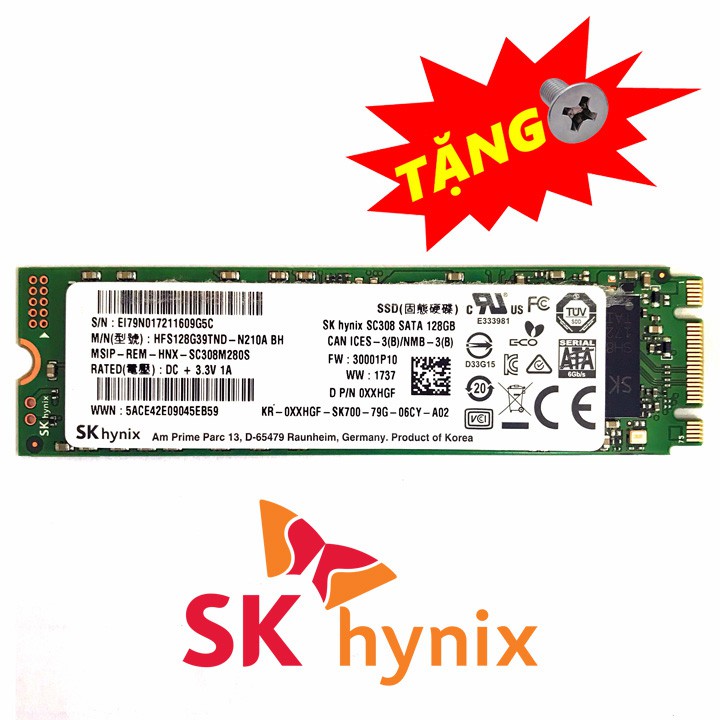 [Mã ELMS05 giảm 5% đơn 300k]Ổ cứng SSD M.2 SATA SK hynix SC308 128GB - bảo hành 3 năm - SD88