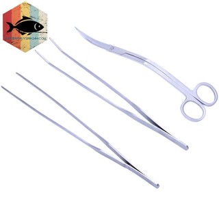 Bộ dụng cụ trông cây thủy sinh( Kéo mũi cong + Nhíp thẳng + Nhíp Cong)