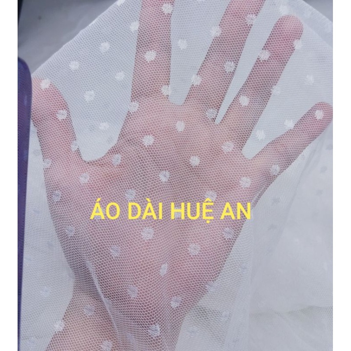Lưới bi trắng mềm đẹp may áo, pha phối,...