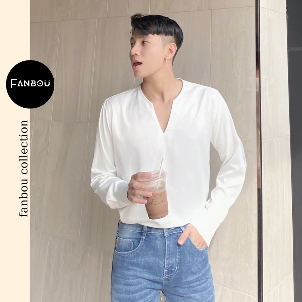 Áo thun cotton nam cổ xẻ V tay dài ngắn | BigBuy360 - bigbuy360.vn