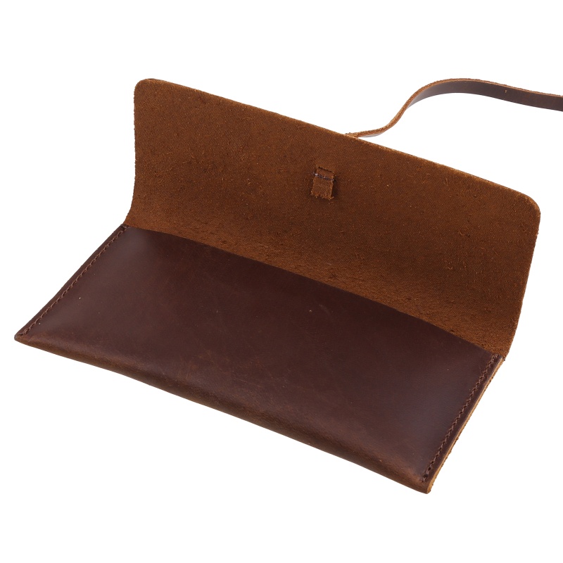 Bóp Viết Da Bò Handmade Dạng Cuộn Phong Cách Cổ Điển Cho Học Sinh / Văn Phòng