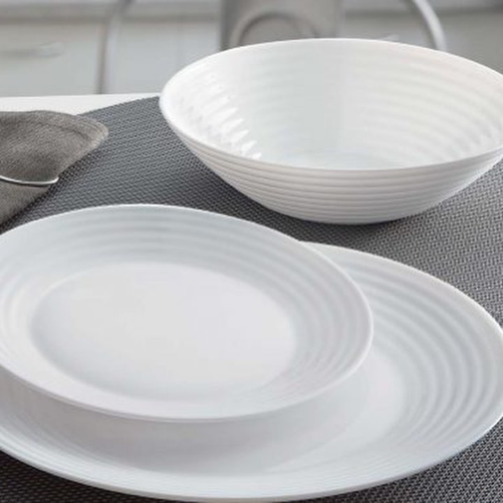 Bát đĩa thủy tinh cường lực dùng bàn ăn Luminarc Harena Pháp, sử dụng lò vi sóng, chịu va đập tốt