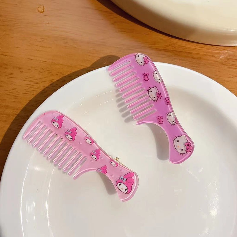 Lược Chải Tóc Loại Nhỏ Hình Mèo Hello Kitty/Trái Tim Dễ Thương Cho Bé Gái