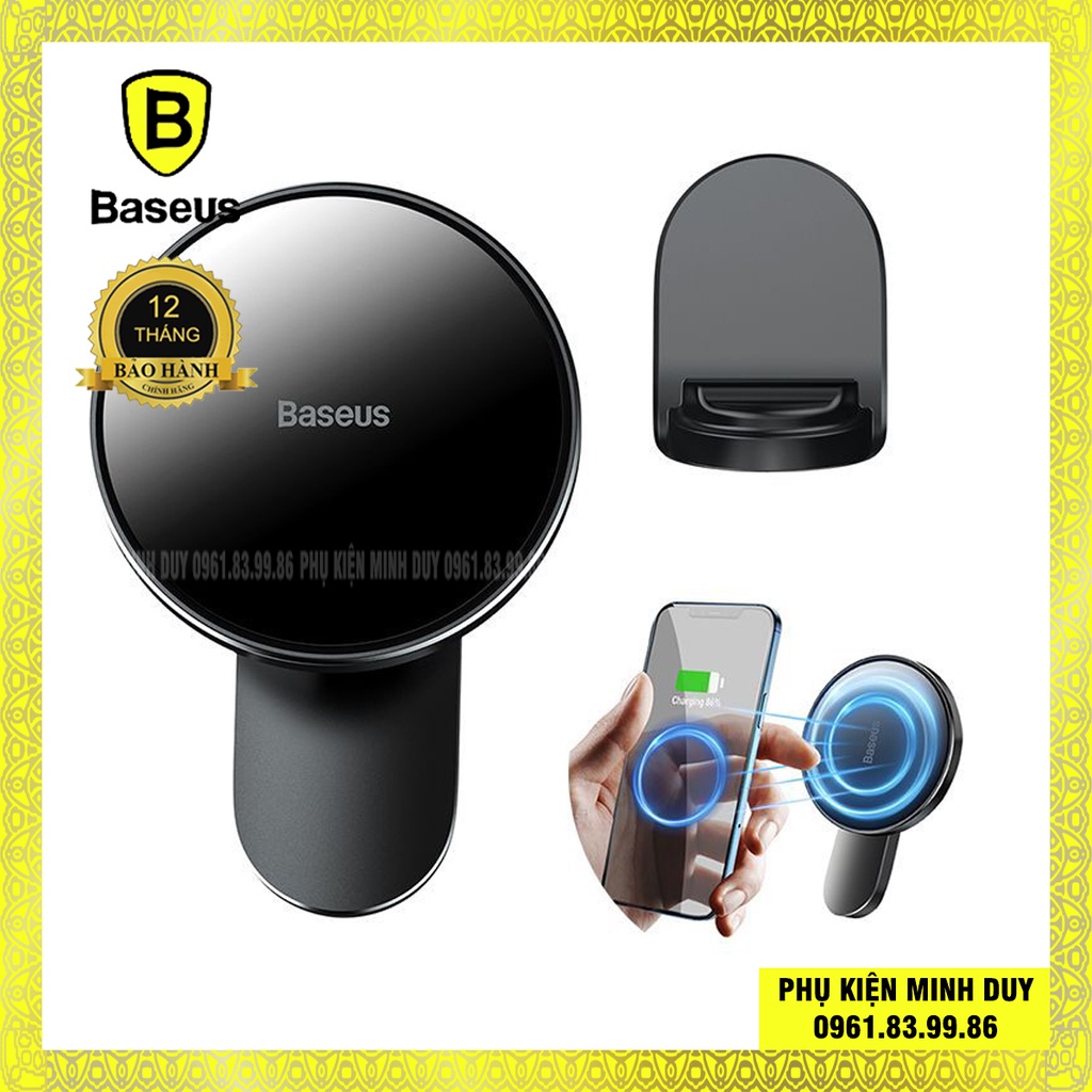 Đế giữ điện thoại tích hợp nam châm và sạc không dây 15W Baseus Big Energy Car Mount Wireless Charger trên oto