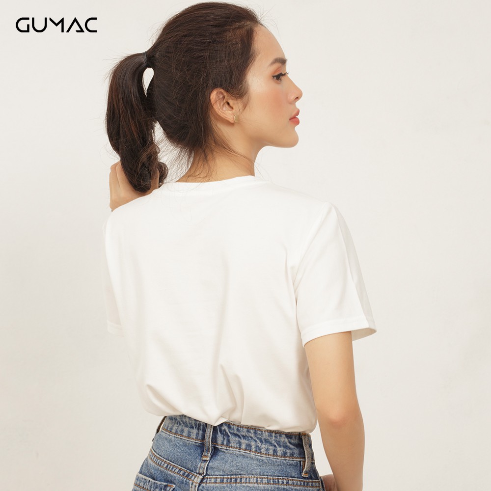 Áo thun in cầu vòng GUMAC ATA432_TRANG | BigBuy360 - bigbuy360.vn