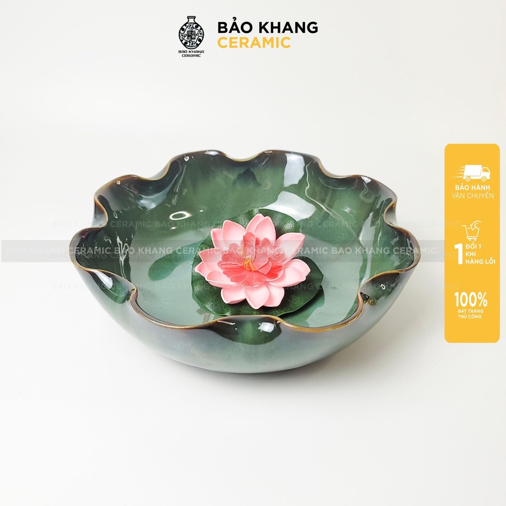 Bát Sen Thả Hoa - chậu Thả Hoa Phong Thủy Tắm Phật Bát Minh Đường Tụ Thuỷ Gốm Sứ Bát Tràng