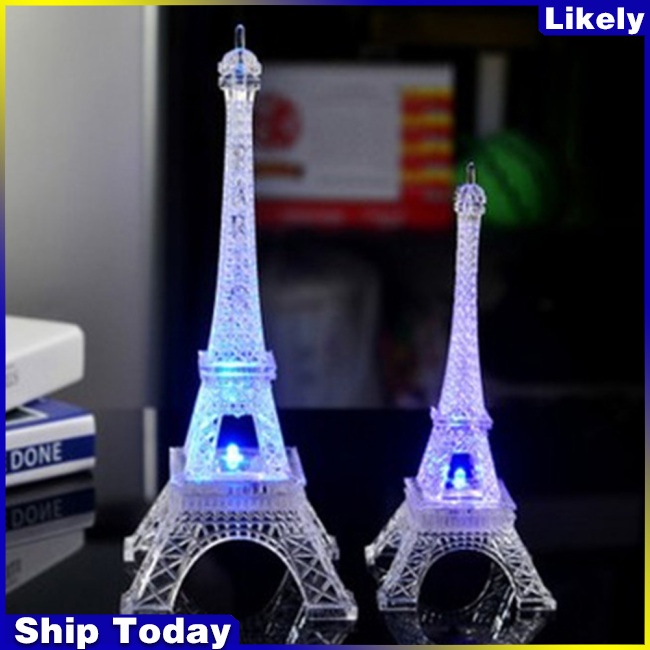 Đèn ngủ để bàn hình tháp Eiffel nhiều màu lãng mạn
