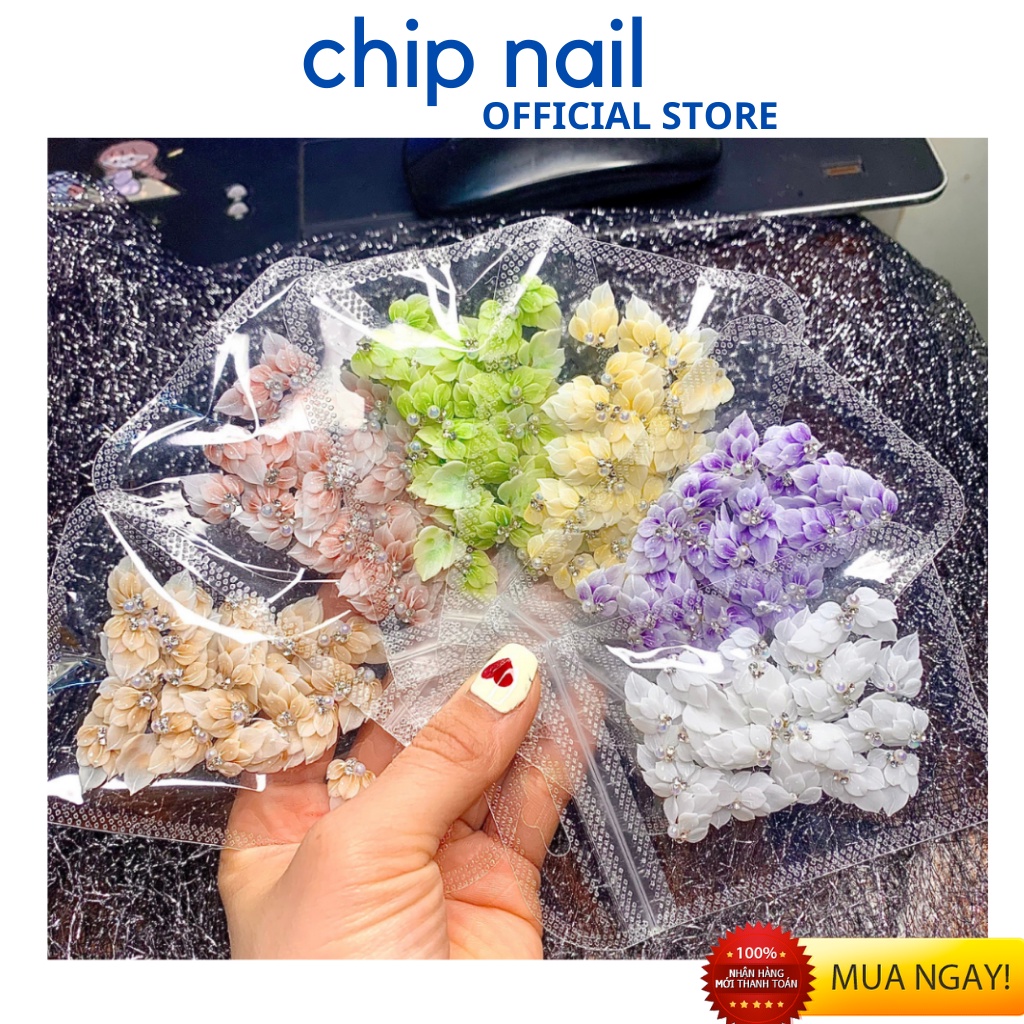 Hoa bột nail, hoa góc tay gắn móng